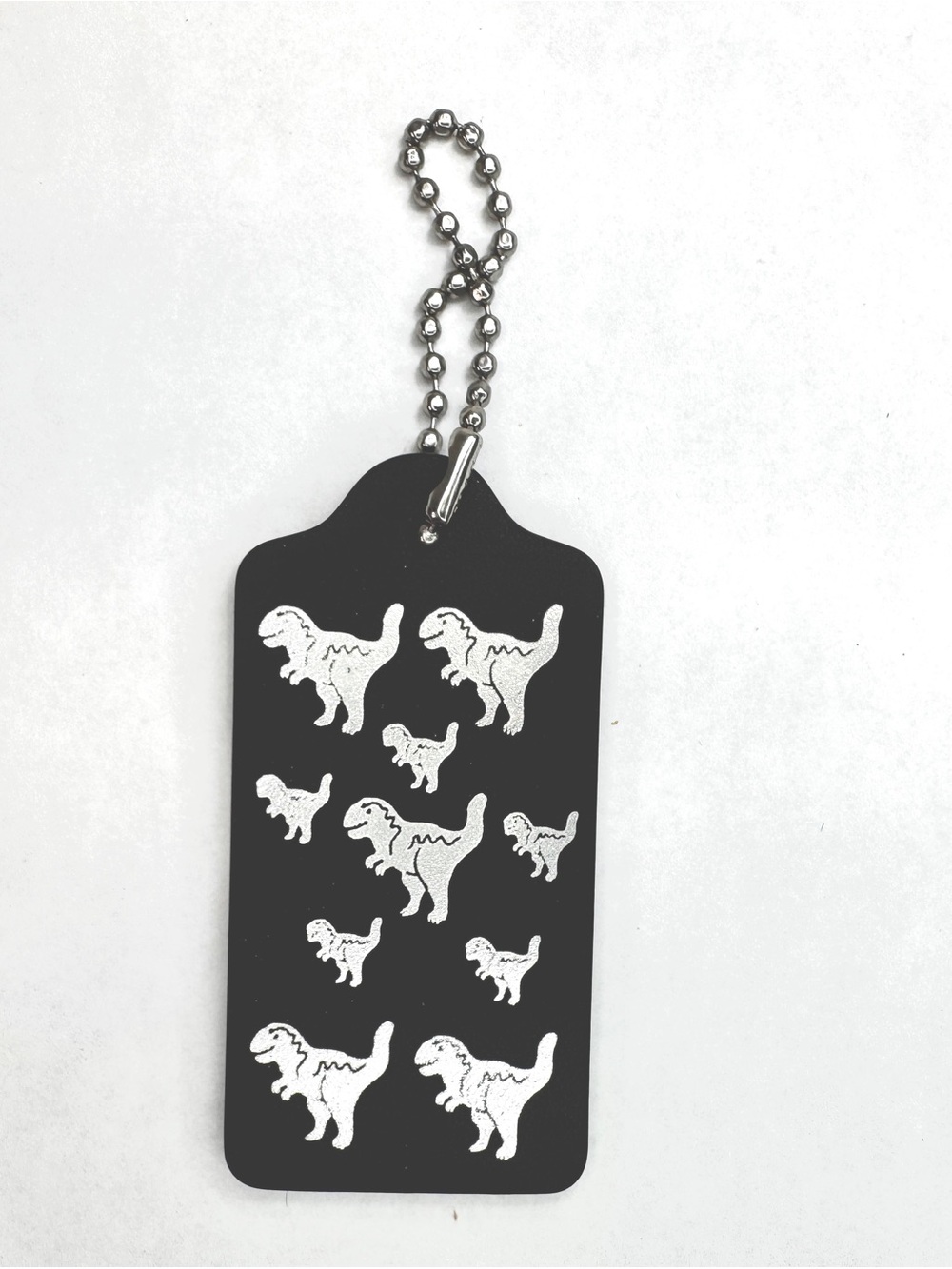 Coach Black Leather Rexy Dinosaur Hangtag Bag Charm Silver Hardware